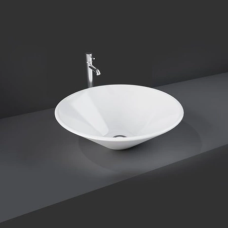 DAISY Umywalka nablatowa 38 cm okrągła biały połysk