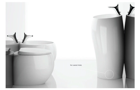 CLOUD Umywalka wolnostojąca okrągła 50x47cm z otworem biały połysk