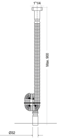 RAK-DUO Odpływ do podłogi do umywalki wolnostojącej (odpływ do podłogi)