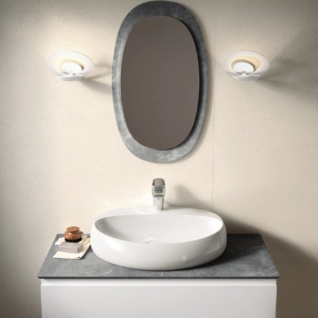 CLOUD Umywalka podwiesz. & nablat. owalna 65x44cm z otworem biały połysk