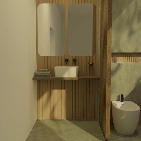 Vitruvit MINIMAL ceramiczna umywalka nablatowa prostokątna 40 x 25 cm w wybranym kolorze