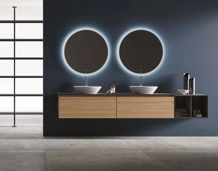 JOY Lustro wiszące 80 cm z oświetleniem LED-okrąg