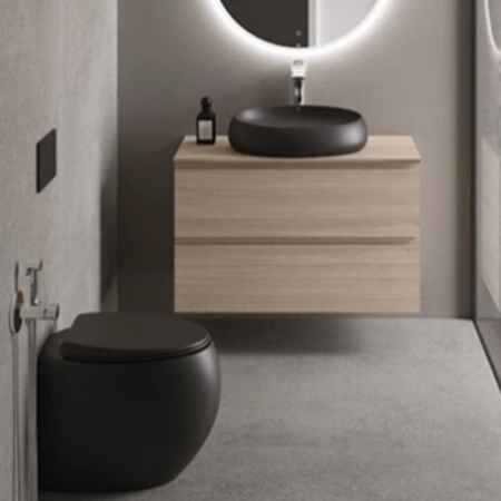 Cloud Miska WC stojąca Rimless 56x40 cm CZARNY MAT