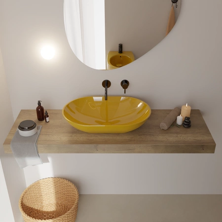 Vitruvit MILD ceramiczna umywalka nablatowa owalna 58 cm w wybranym kolorze