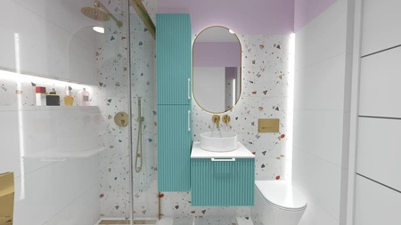 WOODEN MDF w dowolnym kolorze - Lakierowana szafka z lamelami na froncie, dowolna konfiguracja