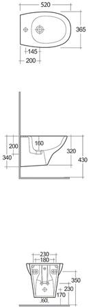 MORNING Bidet podwieszany 52x36,5 cm biały połysk
