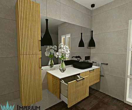 WOODEN Szafka Cargo z koszem na pranie Dąb naturalny -konfigurator