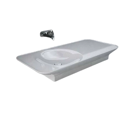 VALET Umywalka podwieszana & nablatowa 112 x 50,5 cm blat P biały połysk