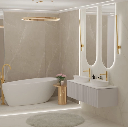 WOODEN MDF w dowolnym kolorze - Lakierowana szafka z lamelami na froncie, dowolna konfiguracja