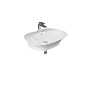 SENSATION Umywalka podwiesz. & nablat. 65X46 cm z otworem biały połysk