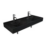 DES Umywalka podwiesz.nablat.121x46cm z otworem czarny mat