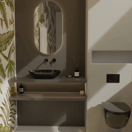 Vitruvit MILD ceramiczna umywalka nablatowa owalna 58 cm w wybranym kolorze