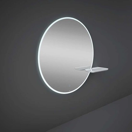 VALET Ceramiczna półka 39,5x20,5 cm do lustra okrągłego JOY prawa biały połysk