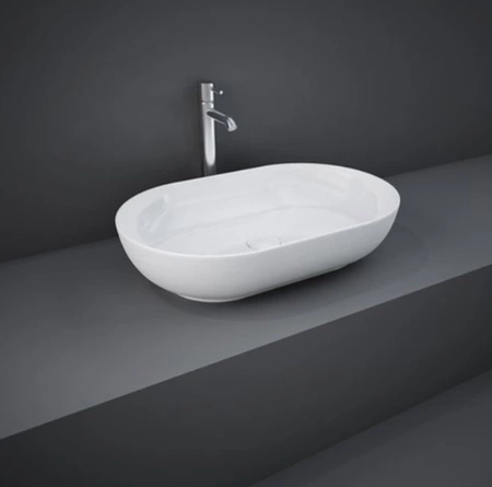 Zestaw DES Miska WC podwieszana z deską W/O i Umywalką Nablatową Feeling owalną 55x35 cm biały połysk