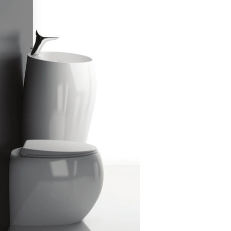 CLOUD Umywalka wolnostojąca okrągła 50x47cm z otworem biały połysk