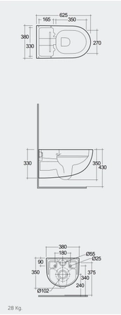 Zestaw RAK Ceramics CLEON PROTEK Miska WC podwieszana Rimless & Deska WC z funkcją bidetu SMART ze stelażem podtynkowym RAK-CLEON