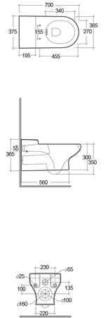 COMPACT Miska wc dla niepełnosprawnych podwieszana Rimless