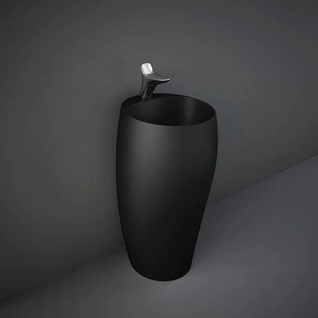 CLOUD Umywalka wolnostojąca okrągła 50x47cm z otworem czarny mat