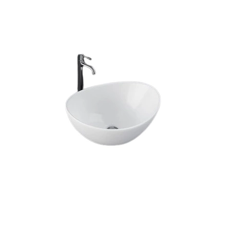 REEMA Umywalka nablatowa 40x33 cm owalna biały połysk