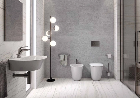 SENSATION Miska WC stojąca Rimless 52x38 cm biały połysk-PROTEC