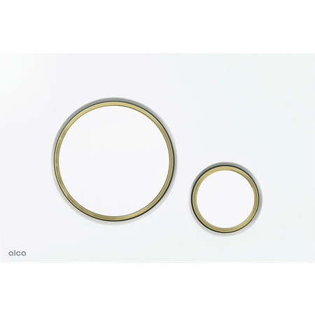 Alcadrain Zestaw Stelaż SÁDROMODUL i Przycisk THIN Biały Połysk/Złoty Połysk