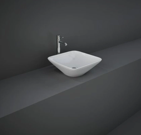 Zestaw DES Miska WC podwieszana z deską W/O i Umywalką Nablatową VARIANT kwadratową 42 cm biały połysk