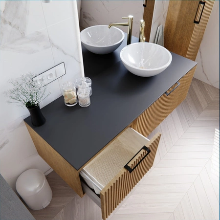 WOODEN Szafka Cargo z koszem na pranie Dąb naturalny -konfigurator