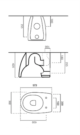 Vitruvit Open stojąca miska WC rimless w wybranym kolorze