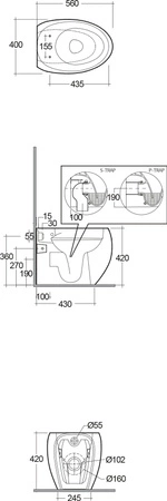 DES Miska WC podwiesz. Rimless 52x38 biały połysk