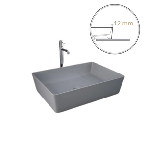 FEELING Umywalka nablatowa prostokątna 50x36 cm szary mat (503) (Wycofywana, starsza wersja rant 12mm)