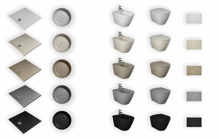 FEELING Umywalka slim nablatowa owalna 55x35 cm czarny mat (504)