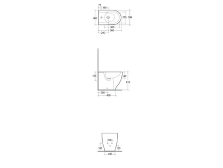 MOON Bidet stojący 56x36 cm biały połysk