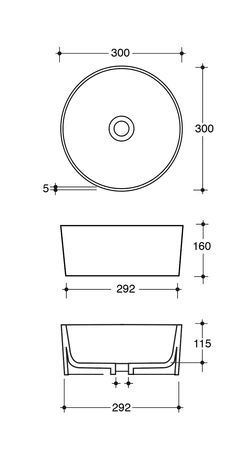 Vitruvit Bowl ceramiczna umywalka nablatowa okrągła 30 cm w wybranym kolorze