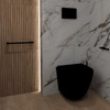 Zestaw MEDEA Miska z Deską WC Slim W/O podwiesz. 49 cm Czarny Mat