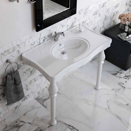 WASHINGTON Umywalka konsola 108 cm w komplecie z nogami