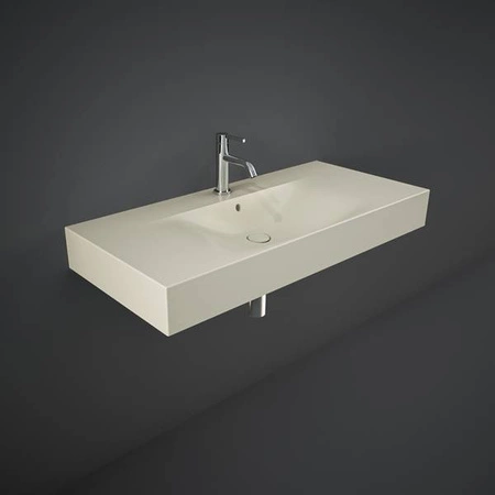 DES Umywalka podwiesz.nablat.101x46cm z otworem beżowy mat