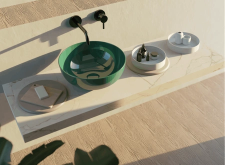 Vitruvit SKY ceramiczna umywalka nablatowa okrągła 40 cm w wybranym kolorze