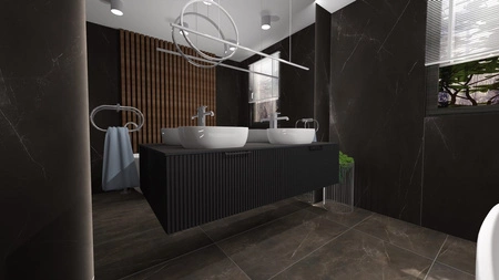 WOODEN MDF w dowolnym kolorze - Lakierowana szafka z lamelami na froncie, dowolna konfiguracja