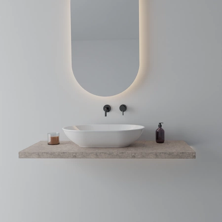 Vitruvit MILD ceramiczna umywalka nablatowa owalna 58 cm w wybranym kolorze