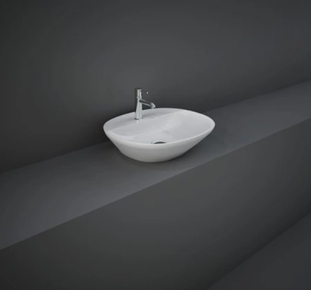 Zestaw DES Miska WC podwieszana z deską W/O i Umywalką Nablatową VARIANT owalną 50x42 cm biały połysk