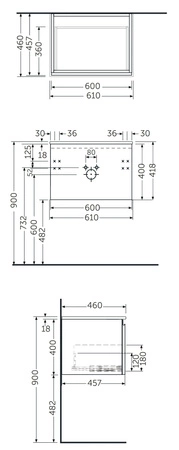 UNO JOY szafka podumywalkowa podwieszana 60 GElm