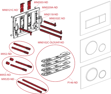Alcadrain Zestaw Stelaż SÁDROMODUL i Przycisk THIN Prostokąt Biały Mat