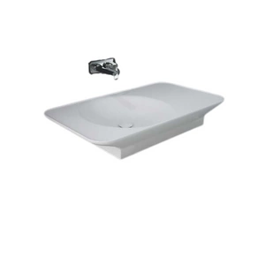 VALET Umywalka podwieszana & nablatowa 92x50,5 cm blat P biały mat