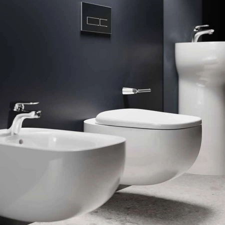 Zestaw ILLUSION Miska WC podwiesz. 52cm Rimless & deska WC W/O biały połysk