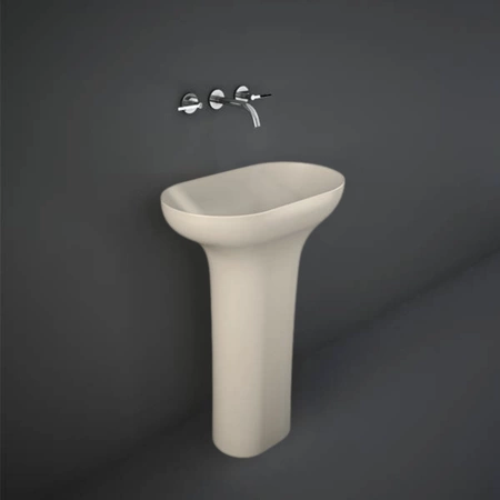 DES Umywalka wolnostojąca 60x35 odpływ do podłogi beżowy mat