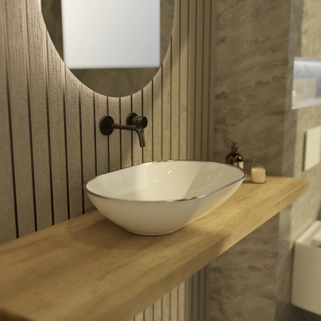 Vitruvit MILD ceramiczna umywalka nablatowa owalna 58 cm w wybranym kolorze