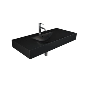 DES Umywalka podwiesz.nablat.101x46cm z otworem czarny mat