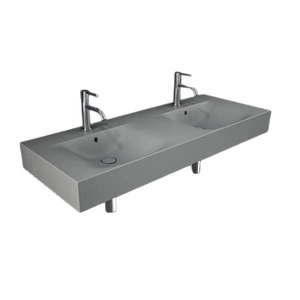 DES Umywalka podwiesz.nablat.121x46cm z otworem szary mat