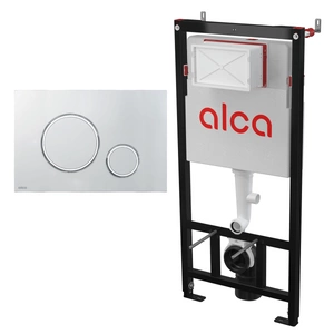 Alcadrain Zestaw Stelaż SÁDROMODUL i Przycisk THIN Chrom Mat / Chrom Połysk