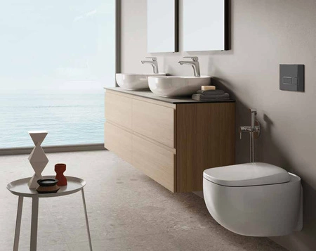 ILLUSION Umywalka podwiesz. & nablat. 55x44 cm z otworem biały połysk